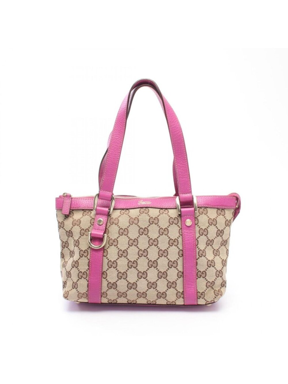 Gucci Tote Bag Abbey GG Canvas Purple Beige Brown